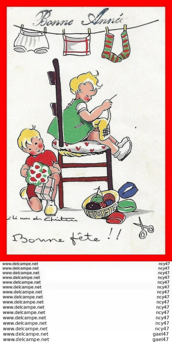 CPA   Illustrateur LILI. C.  Bonne Fête, Le Tricotage.....H902 - Bonnotte