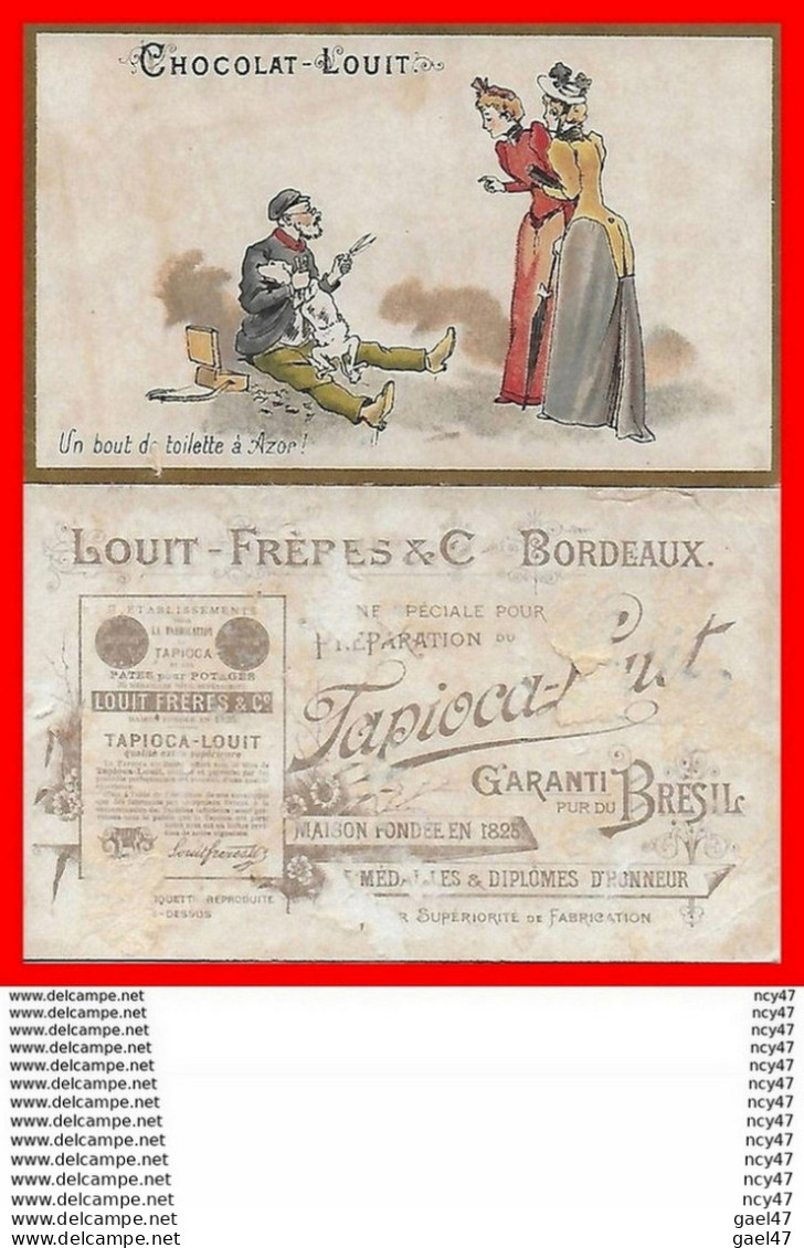 CHROMOS. Chocolat  LOUIT.  Un Bout De Toilette à Azor Le Chien...H594 - Louit