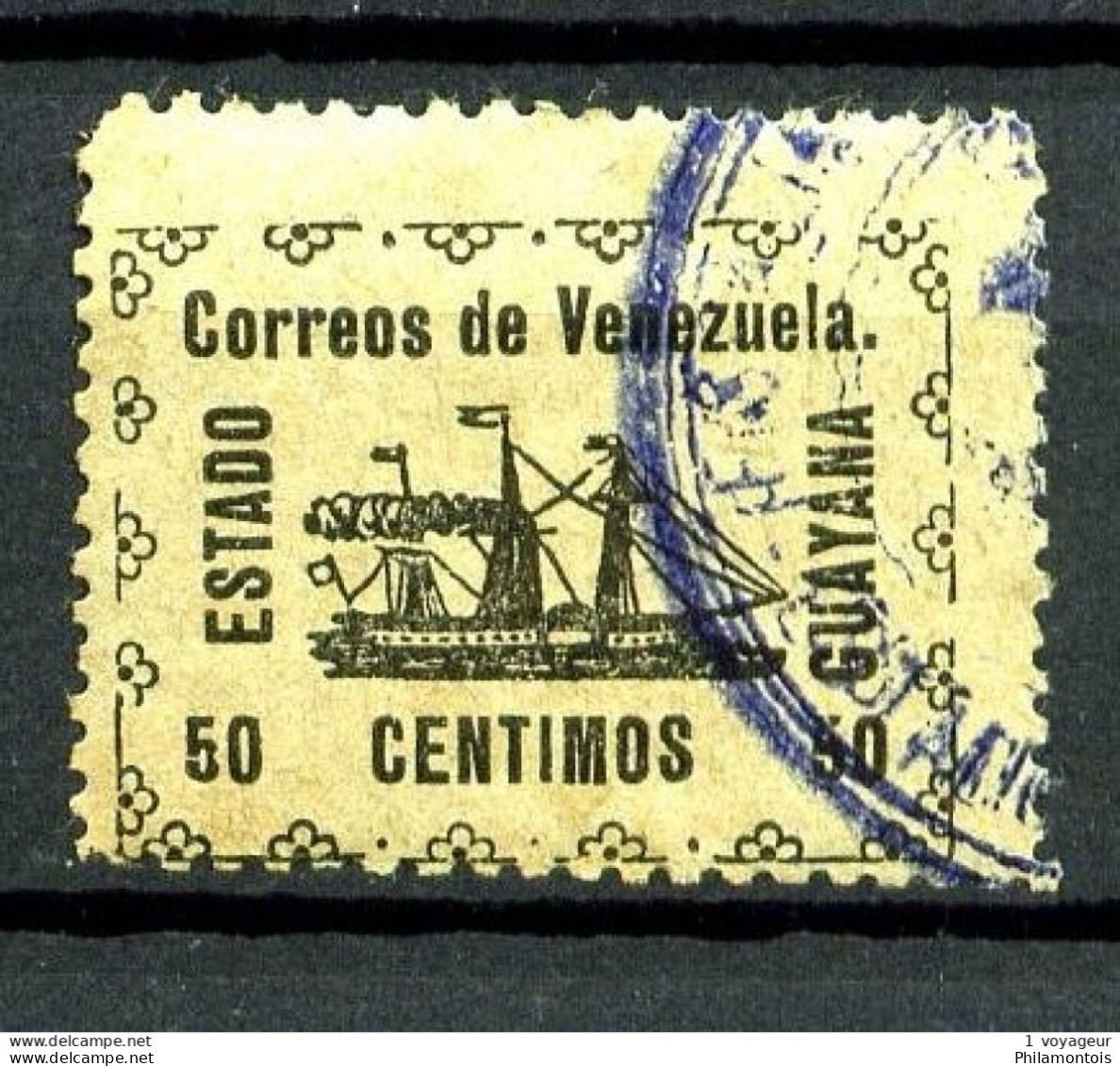 VENEZUELA - Yvert 90 - 50c Noir Sur Bleu - Oblitéré - Très Beau - Venezuela