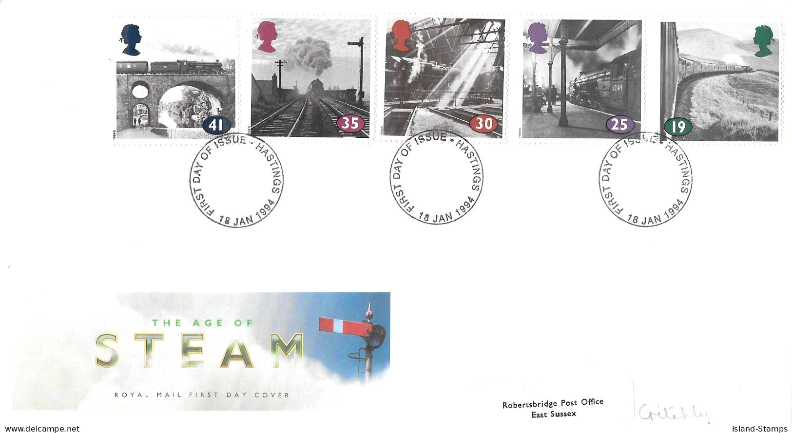 1994 Steam Railways Addressed FDC Tt - 1991-2000 Em. Décimales