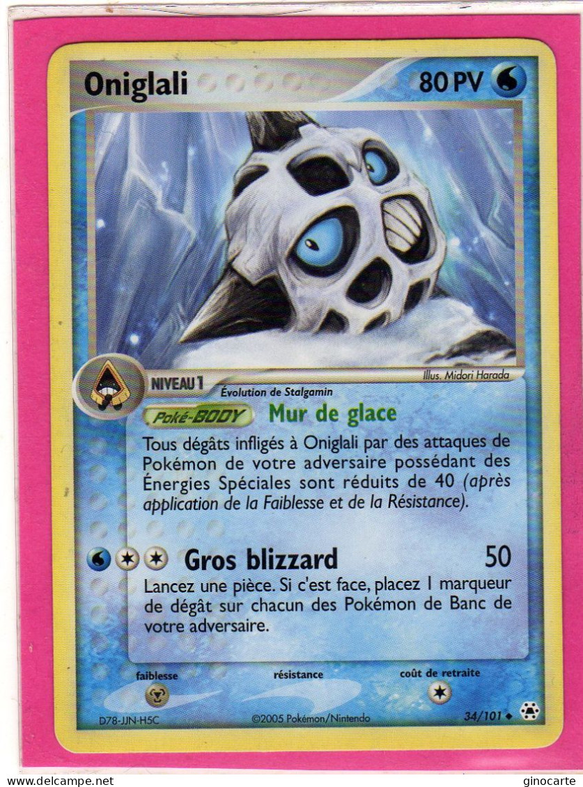 Carte Pokemon 2005 Ex Legende Oubliée 34/101 Oniglali 80pv Bon Etat - Ex