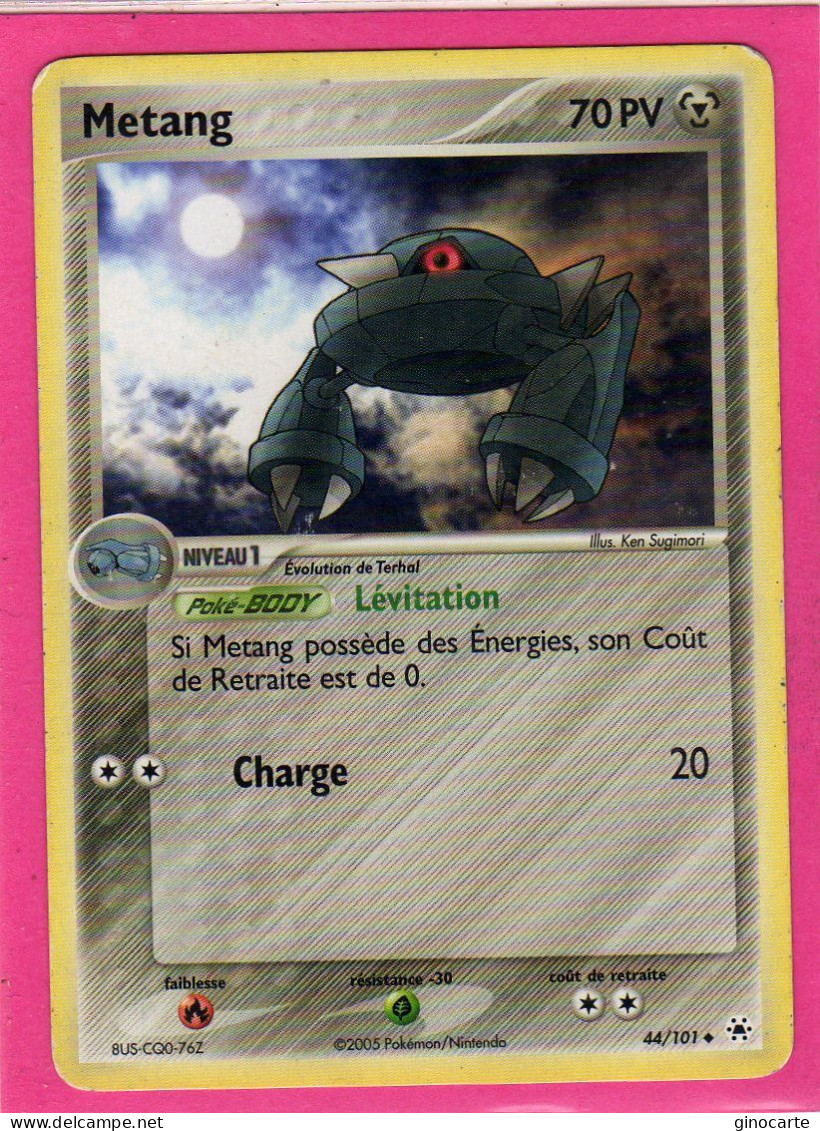 Carte Pokemon 2005 Ex Legende Oubliée 44/101 Metang 70pv Bon Etat - Ex