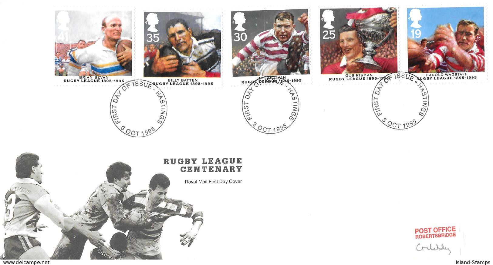 1995 Rugby League Addressed FDC Tt - 1991-2000 Dezimalausgaben