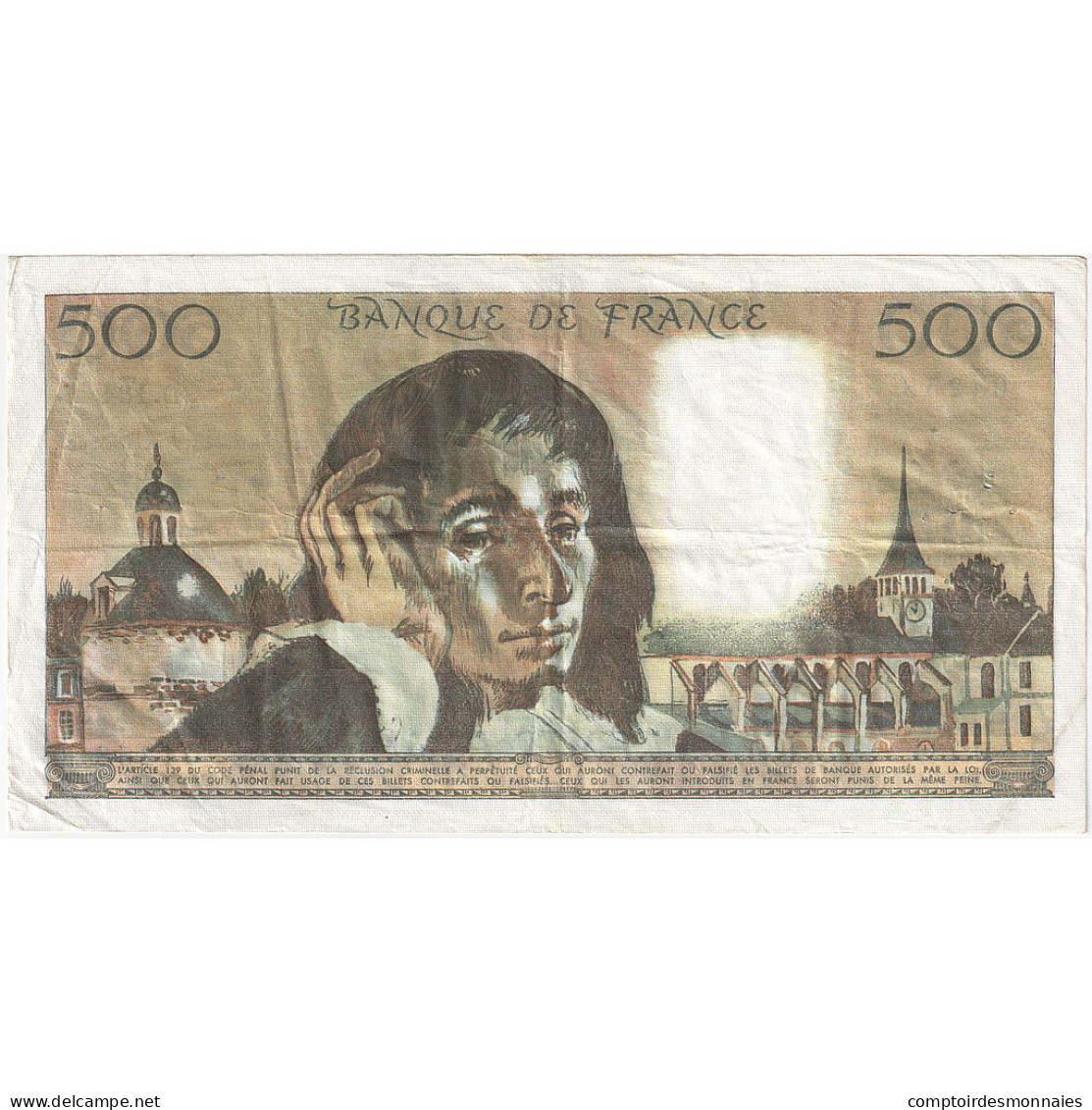 France, 500 Francs, Pascal, 1981, D.134, TTB, Fayette:71.23, KM:156e - 500 F 1968-1993 ''Pascal''