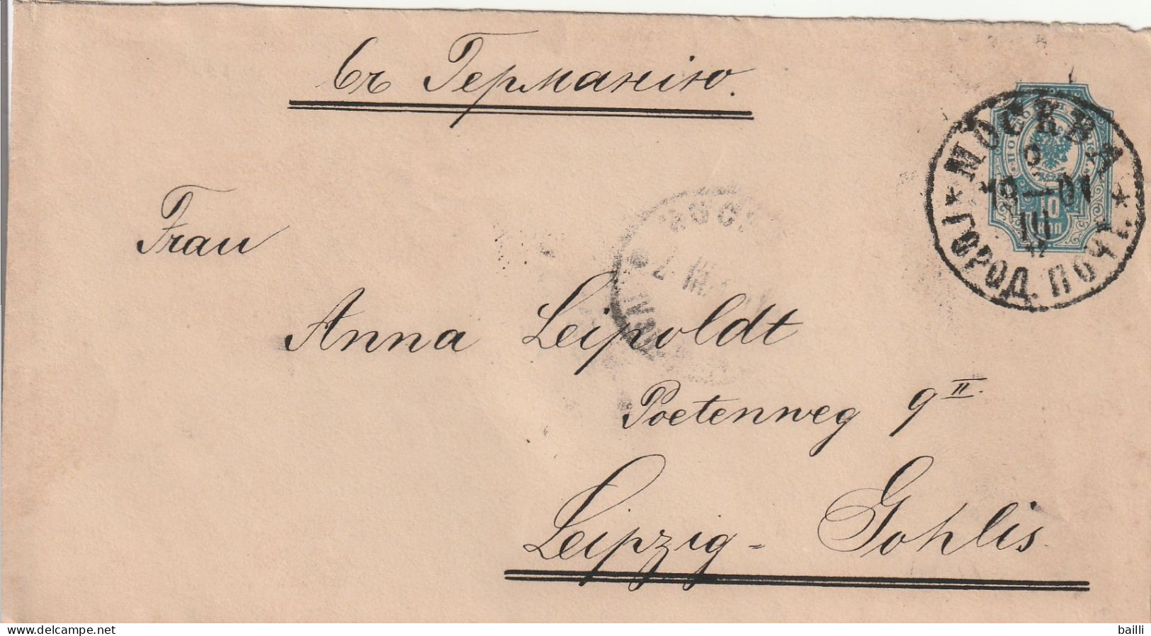 Russie Entier Postal Pour L'Allemagne 1901 - Stamped Stationery