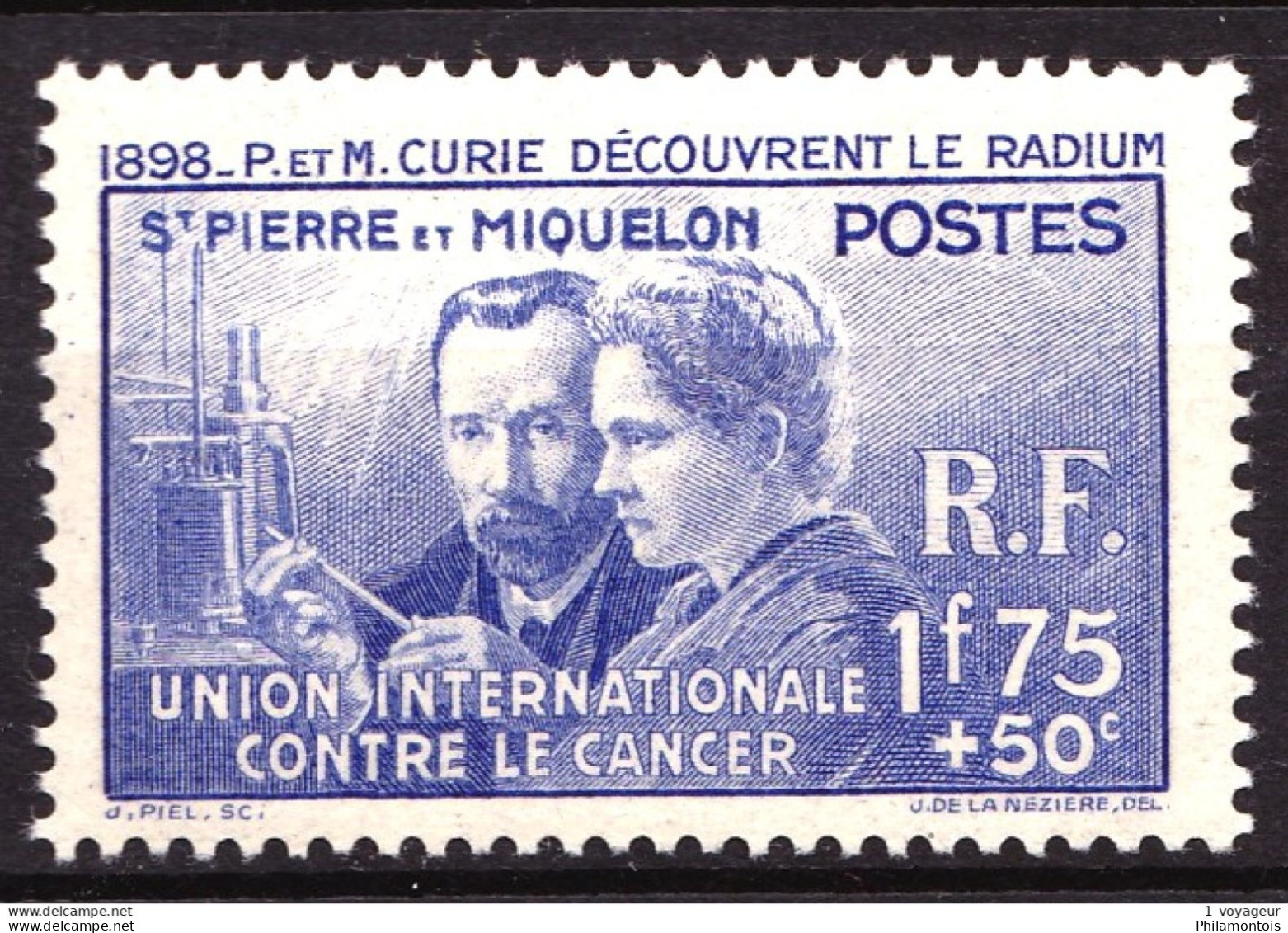 SPM - 166 - P. Et M. Curie - Neuf N* - Très Beau - Unused Stamps