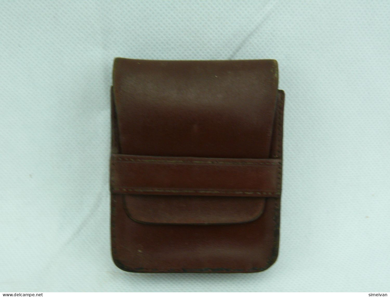 Vintage Brown Leather Case 6.5cm/ 5.5cm #2322 - Autres & Non Classés