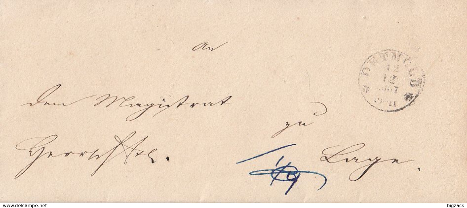 Thurn & Taxis Brief K1 Detmold 12.12.1857 Gel. Nach K1 Lage 12.12.1857 - Cartas & Documentos