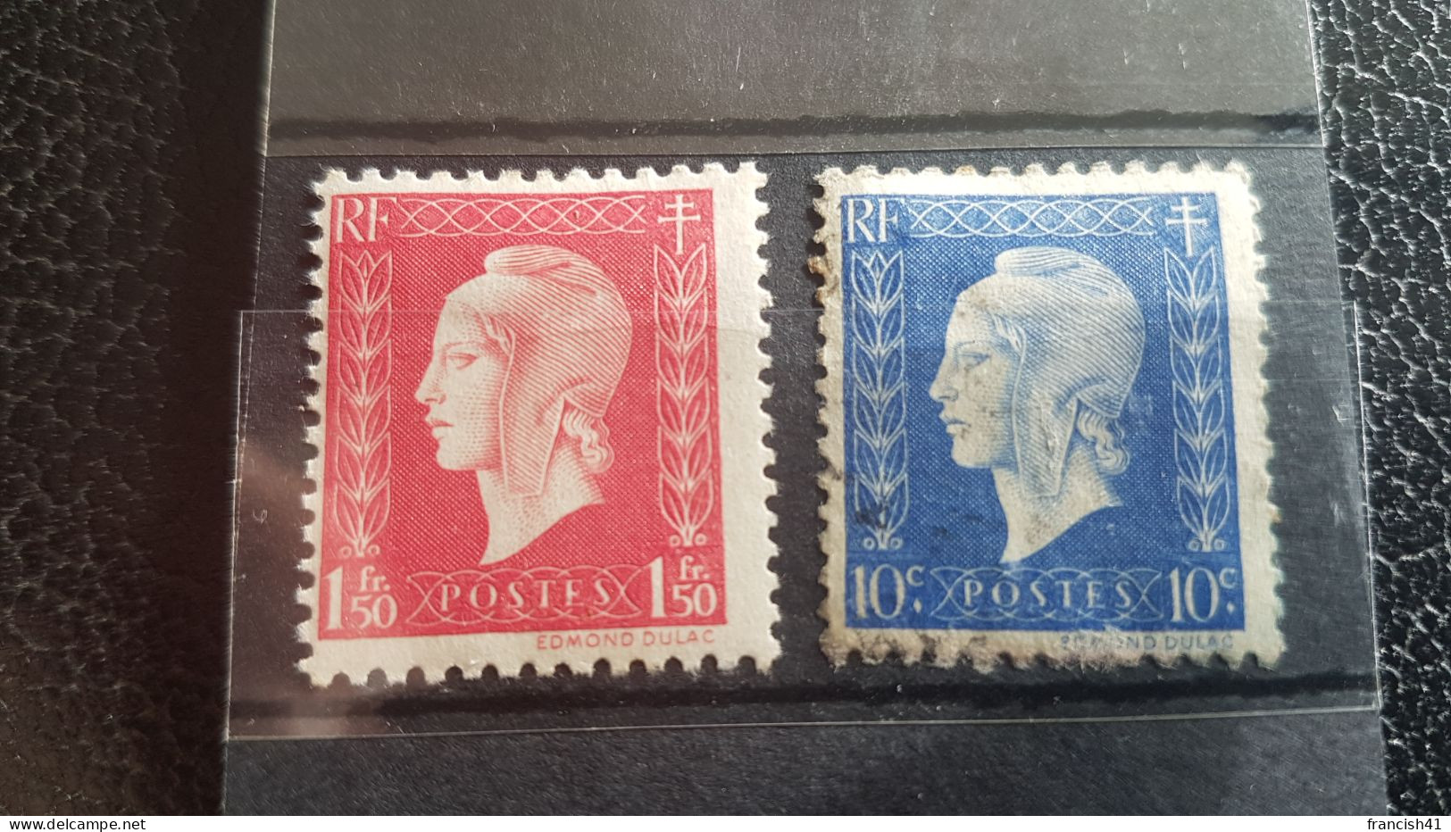 LOT 2 TIMBRES ANCIENS MARIANNE DE DULAC - 1944-45 Marianna Di Dulac