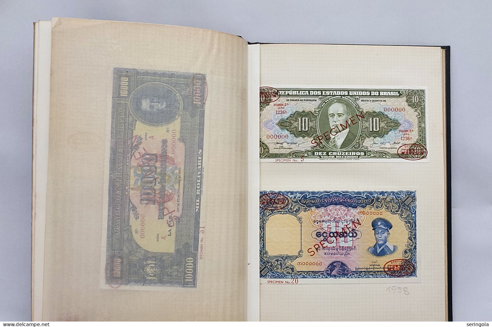 " De La Rue"  Book Of Stample Banknotes (SPECIMEN),  1943-1959 - Lots & Kiloware - Banknotes