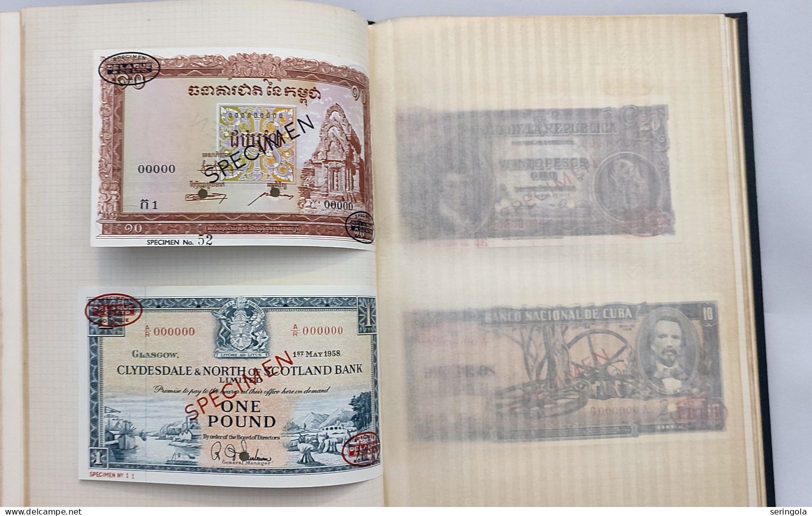 " De La Rue"  Book of Stample Banknotes (SPECIMEN),  1943-1959