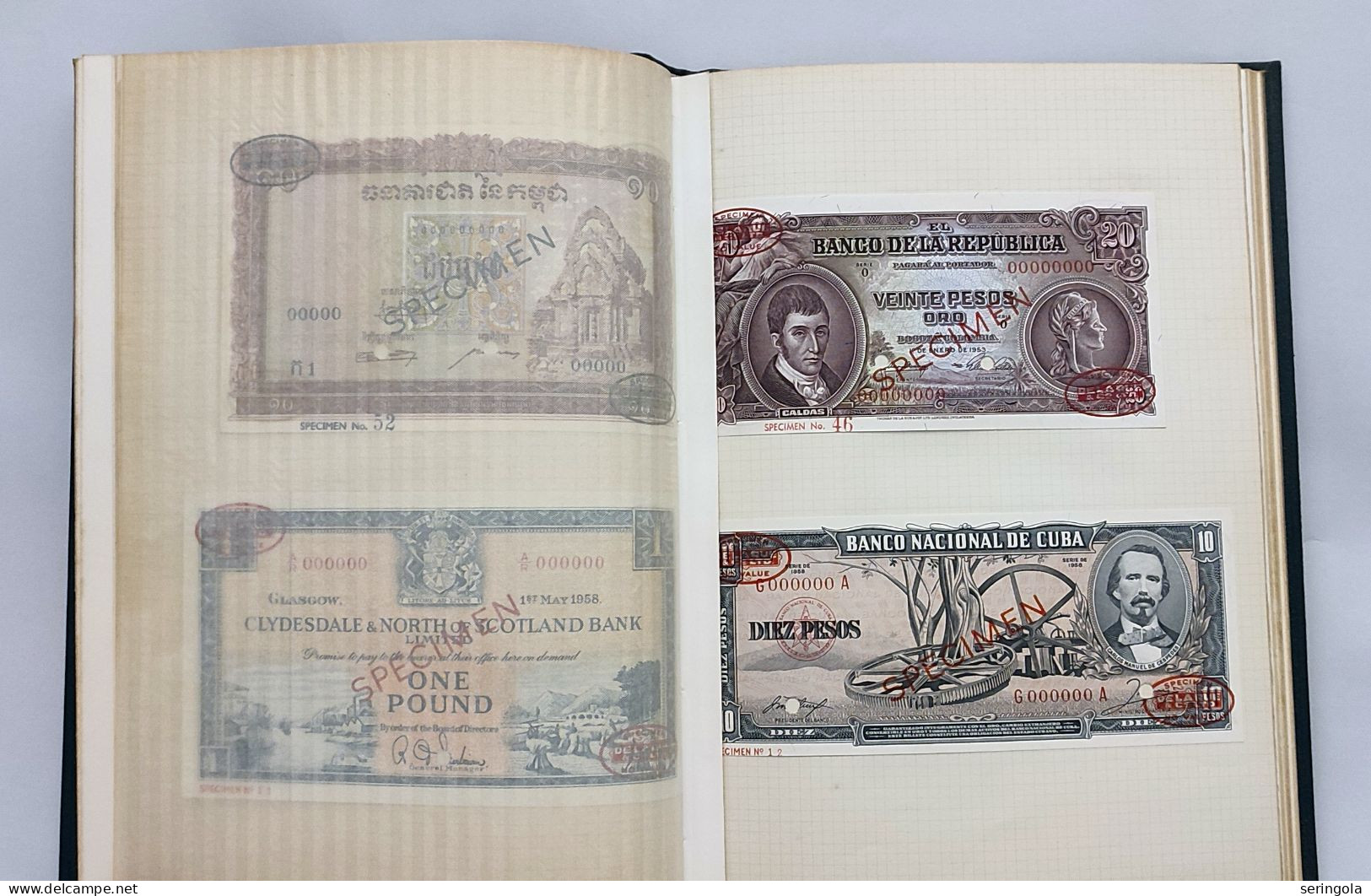 " De La Rue"  Book of Stample Banknotes (SPECIMEN),  1943-1959