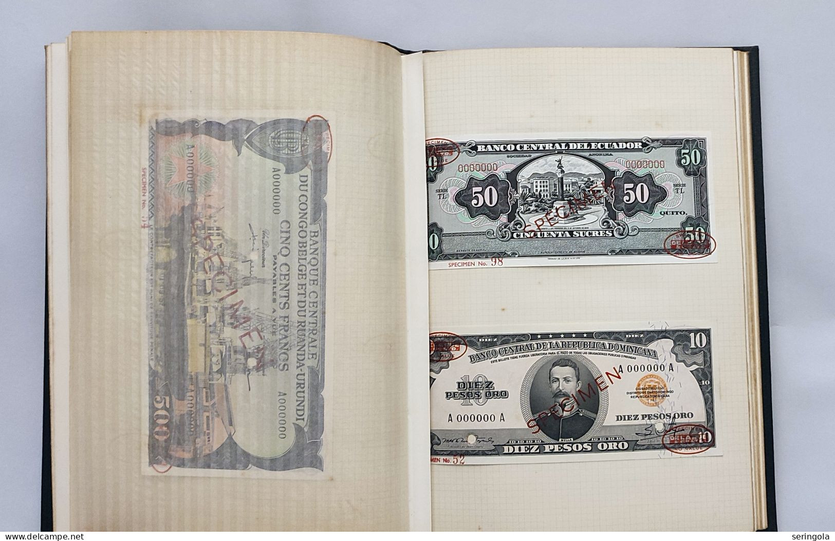 " De La Rue"  Book of Stample Banknotes (SPECIMEN),  1943-1959