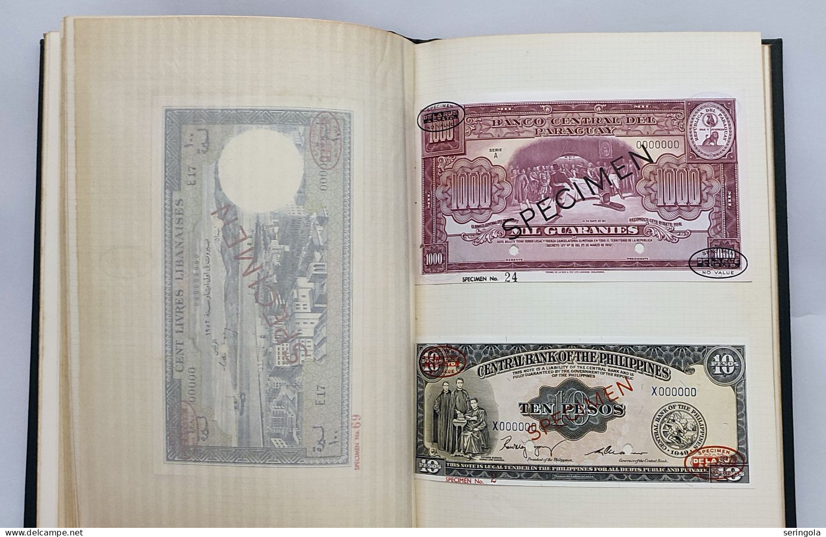 " De La Rue"  Book of Stample Banknotes (SPECIMEN),  1943-1959