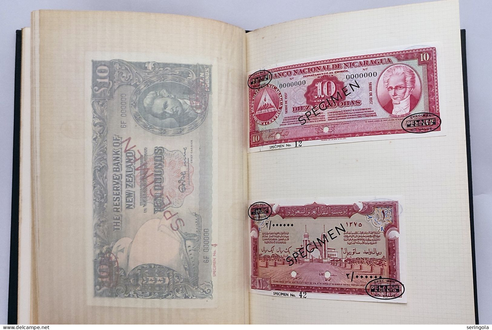 " De La Rue"  Book of Stample Banknotes (SPECIMEN),  1943-1959