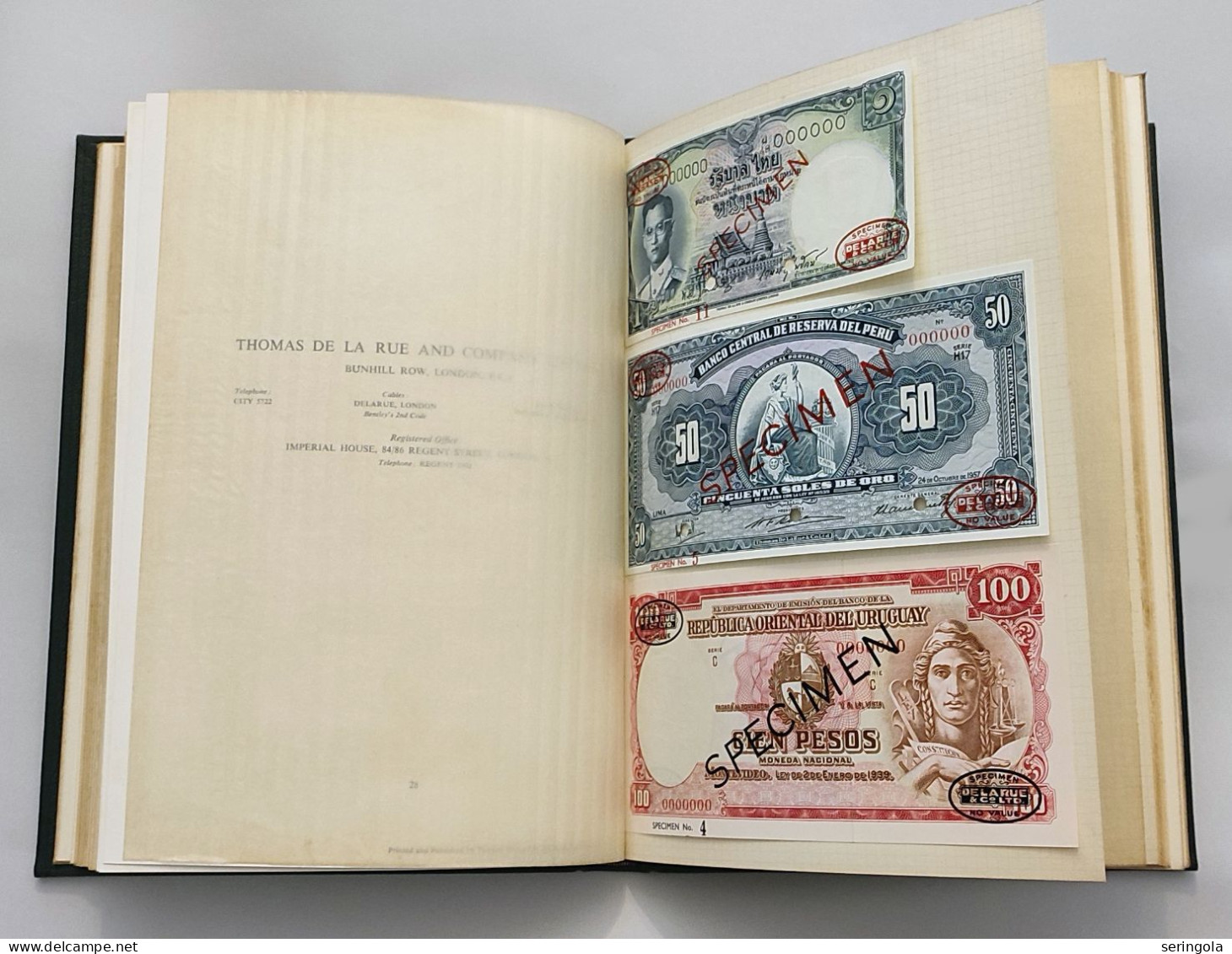 " De La Rue"  Book of Stample Banknotes (SPECIMEN),  1943-1959