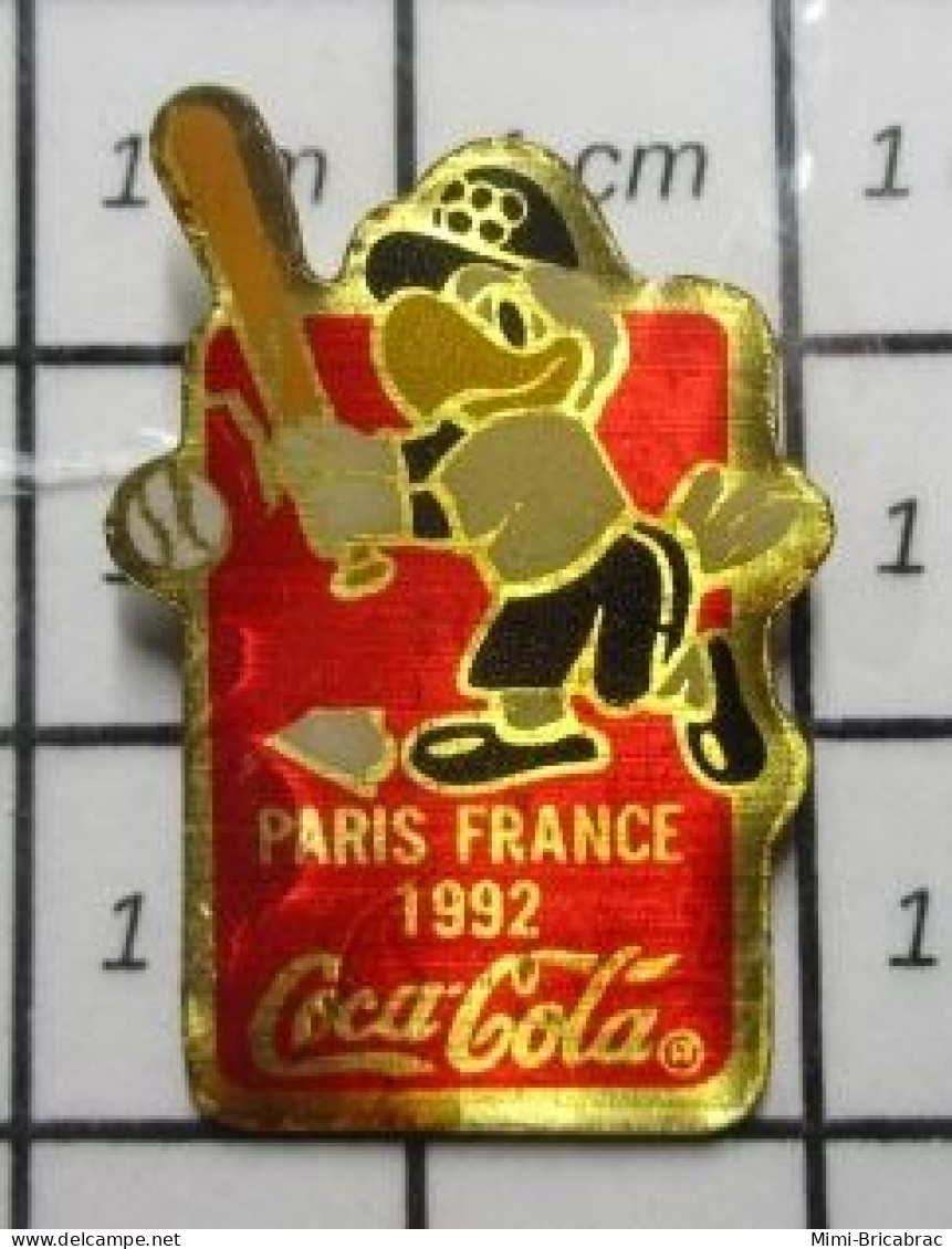 718C Pin's Pins / Beau Et Rare / SPORTS / BASEBALL PARIS FRANCE 1992 COCA-COLA AIGLE A TETE DE PERROQUET - Honkbal