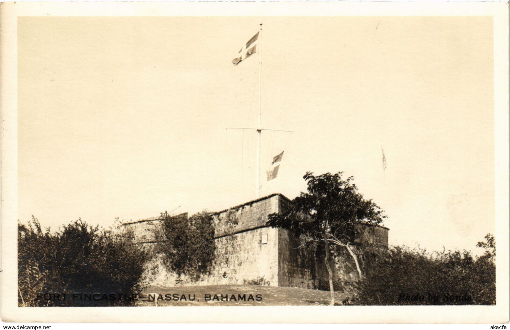 PC BAHAMAS CARIBBEAN NASSAU FORT FINCASTLE Vintage Photo Postcard (b52226) - Bahamas