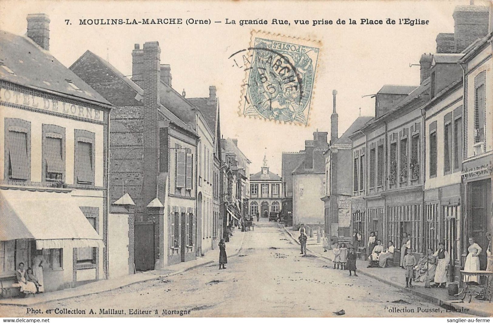 CPA 61 MOULINS LA MARCHE / LA GRANDE RUE / VUE PRISE DE LA PLACE DE L'EGLISE - Sonstige & Ohne Zuordnung