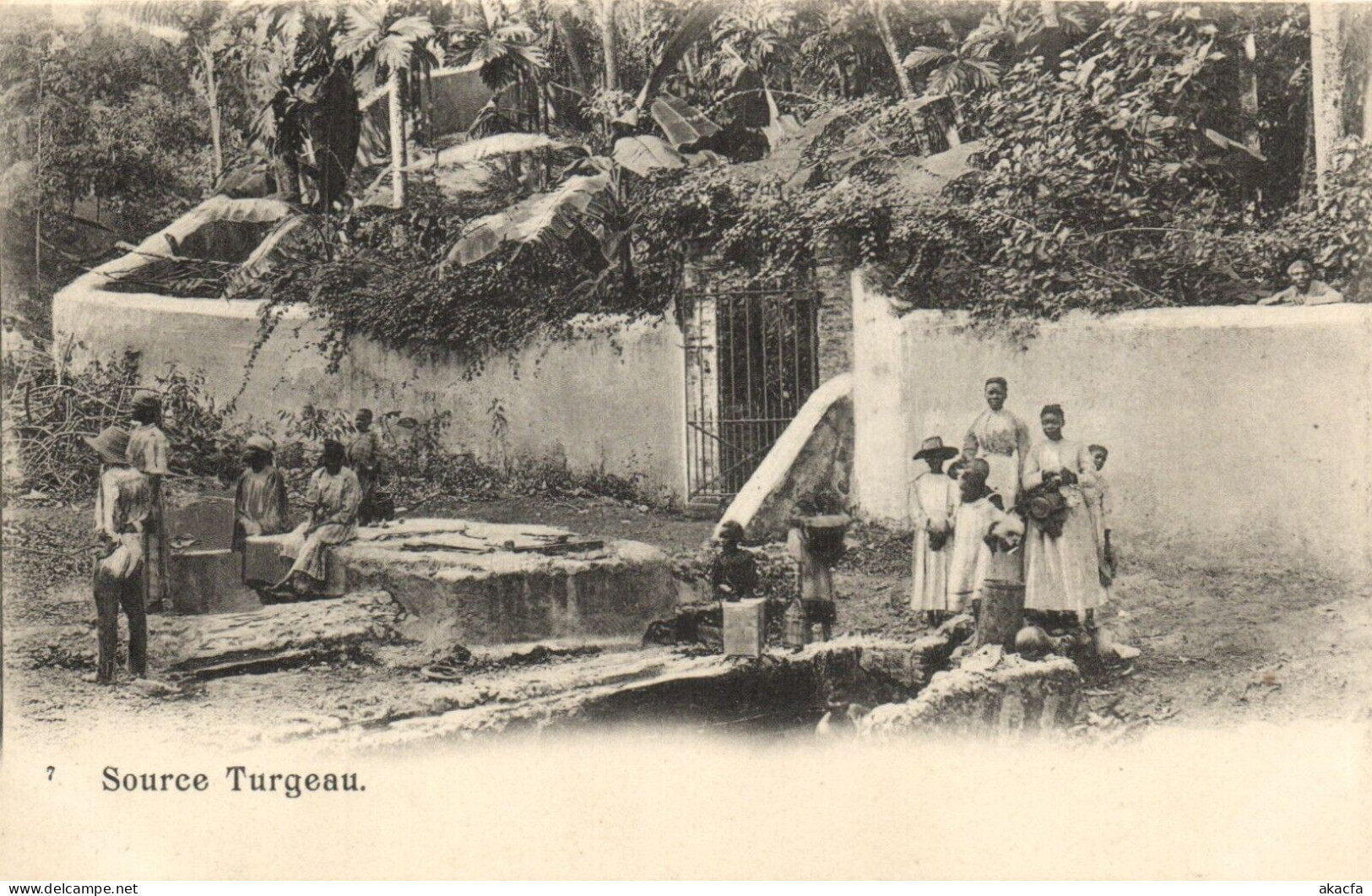 PC HAITI CARIBBEAN SOURCE TURGEAU Vintage Postcard (b52122) - Haïti