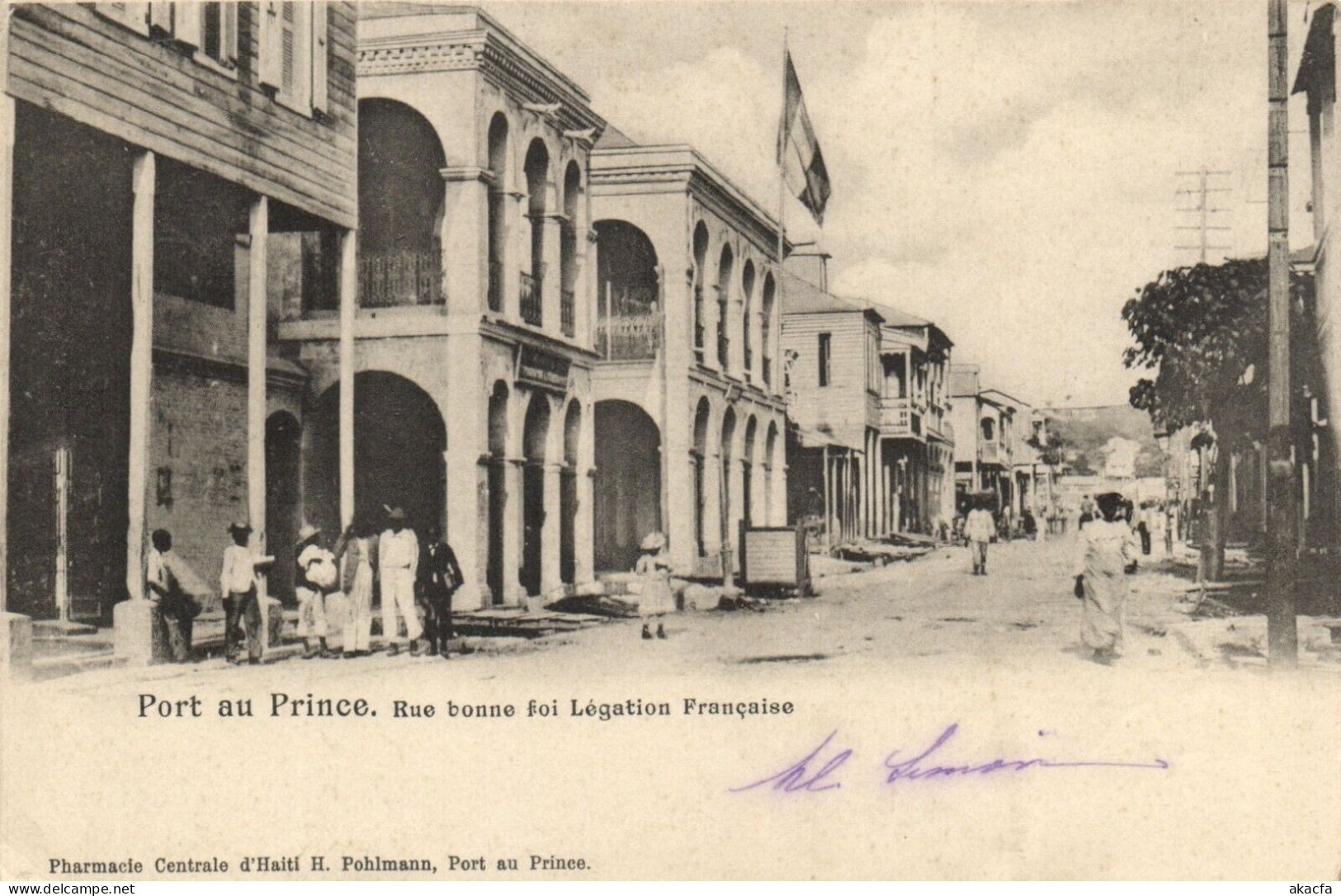 PC HAITI PORT-au-PRINCE RUE BONNE FOI LEGATION FRANCAISE Vintage Pc. (b52113) - Haiti