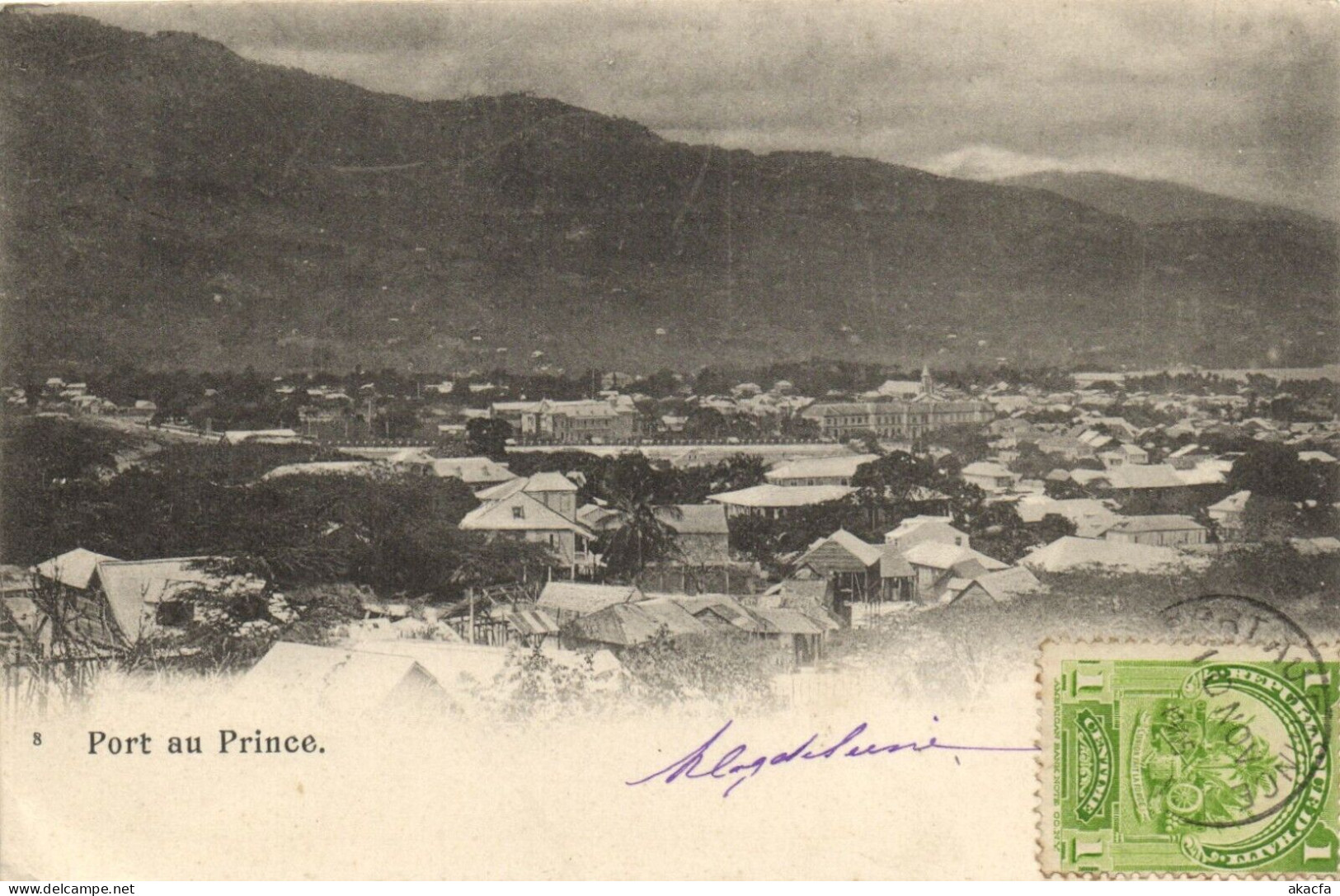 PC HAITI CARIBBEAN PORT-au-PRINCE GENERAL VIEW Vintage Postcard (b52109) - Haïti