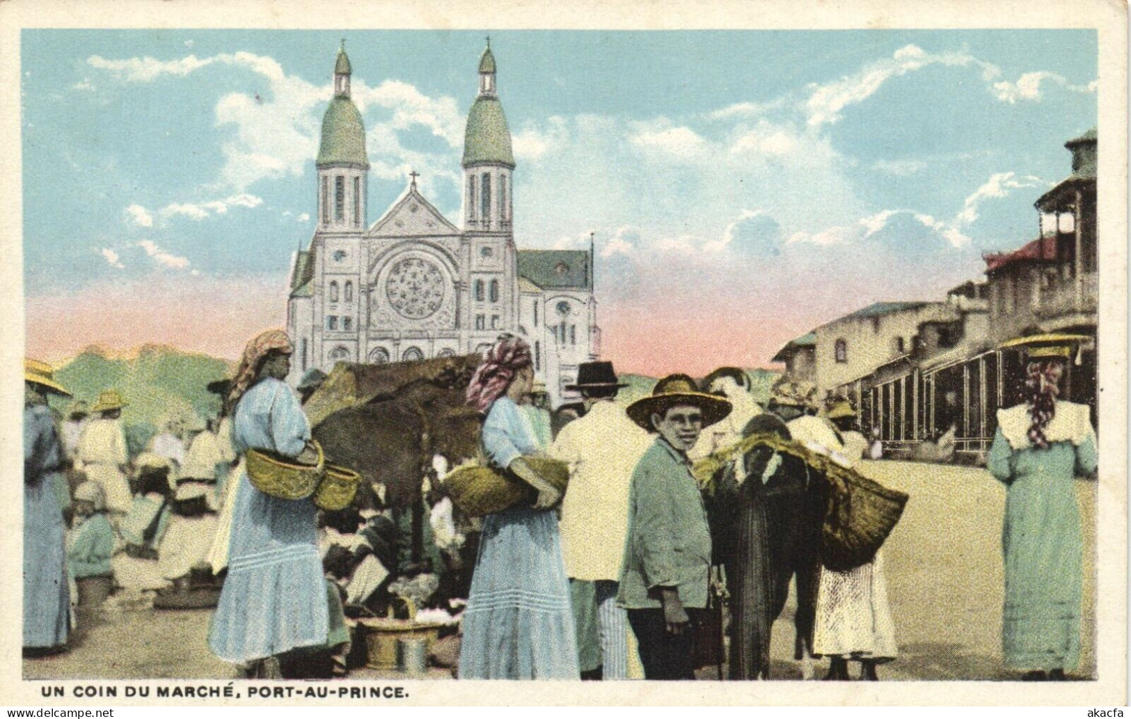 PC HAITI CARIBBEAN PORT-au-PRINCE UN COIN DU MARCHE Vintage Postcard (b52105) - Haiti
