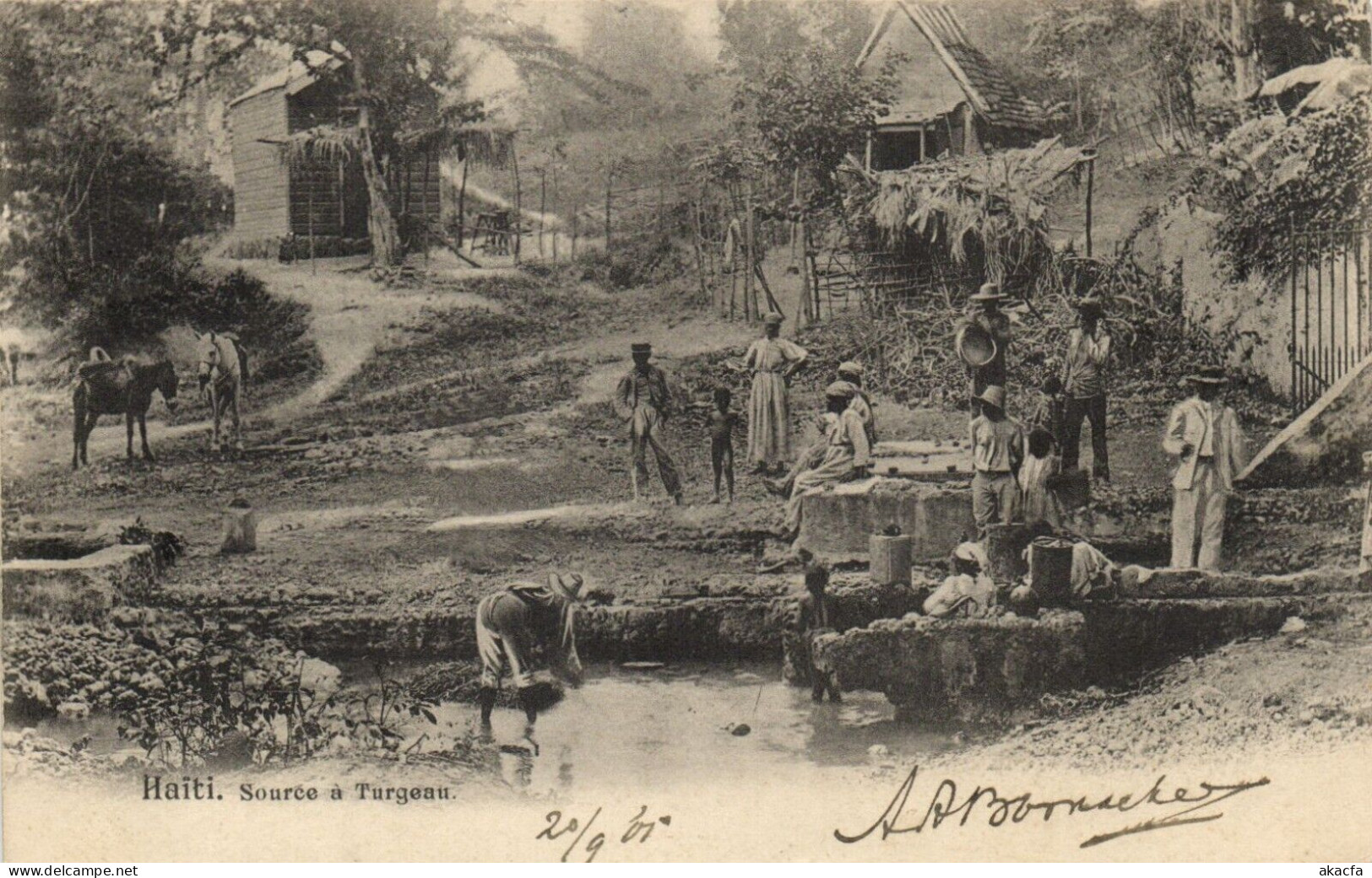 PC HAITI CARIBBEAN SOURCE A TURGEAU Vintage Postcard (b52107) - Haiti