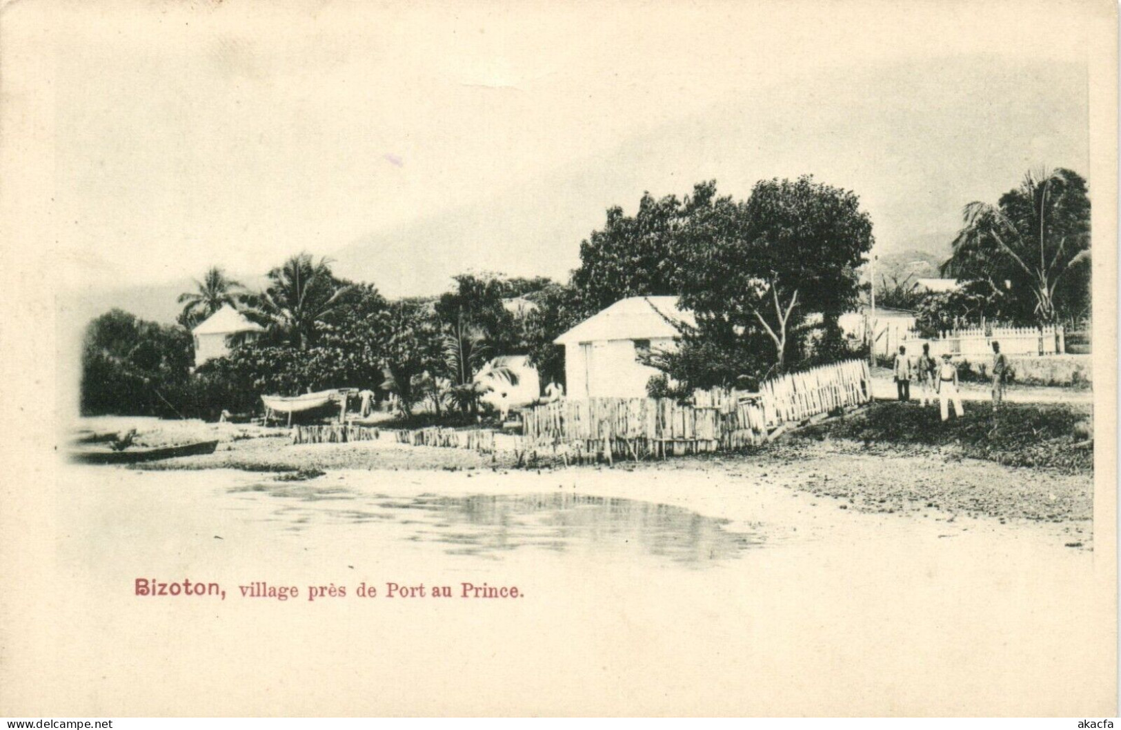 PC HAITI CARIBBEAN BIZOTON VILLAGE PRES DE PORT-au-PRINCE Vintage Pc. (b52091) - Haiti