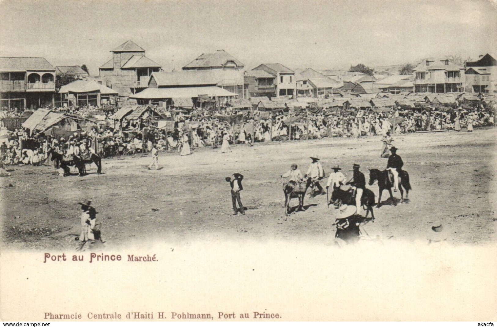 PC HAITI CARIBBEAN PORT-au-PRINCE MARCHE Vintage Postcard (b52090) - Haïti