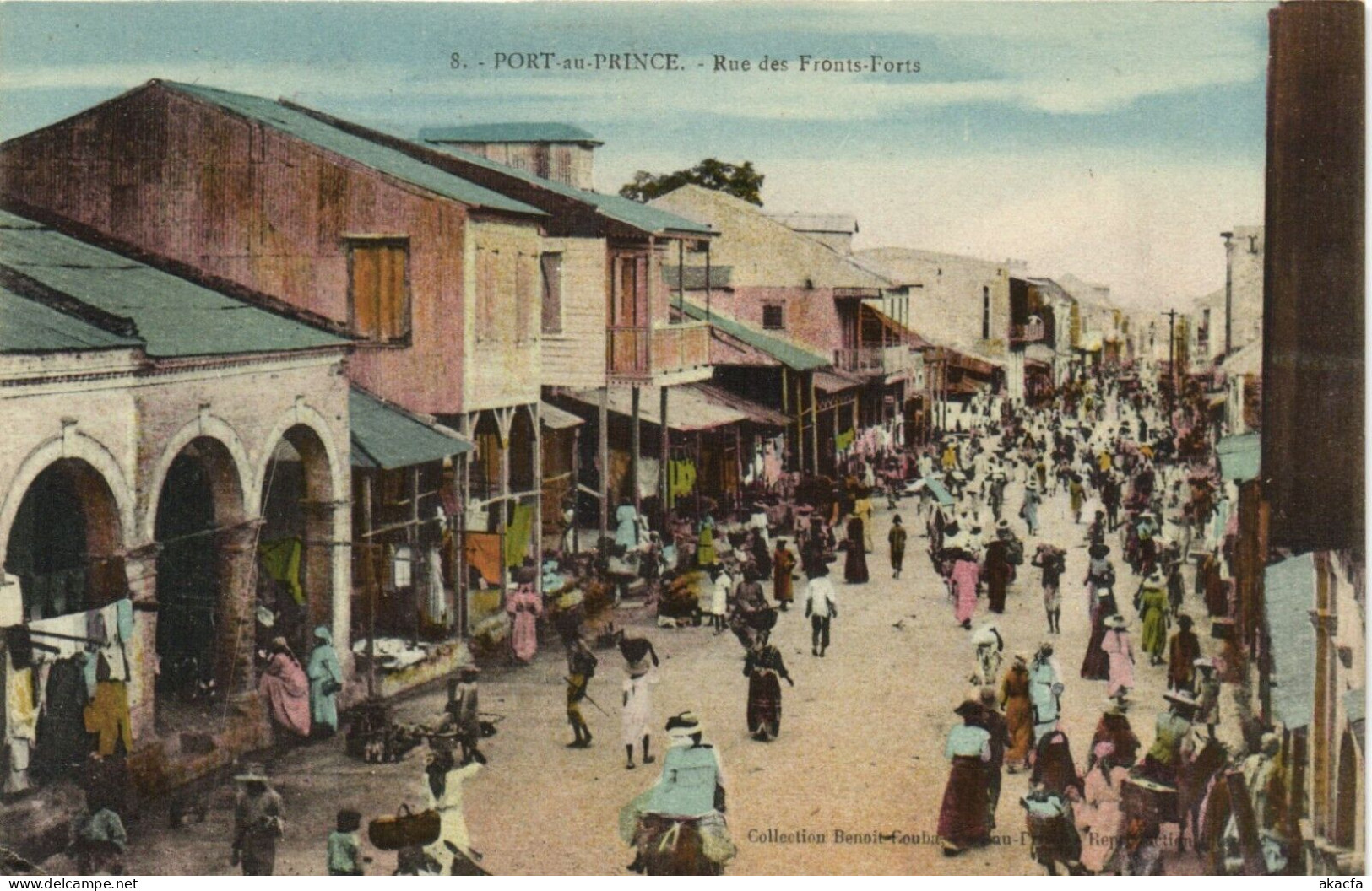 PC HAITI CARIBBEAN PORT-au-PRINCE RUE DES FRONTS-FORTS Vintage Postcard (b52088) - Haiti