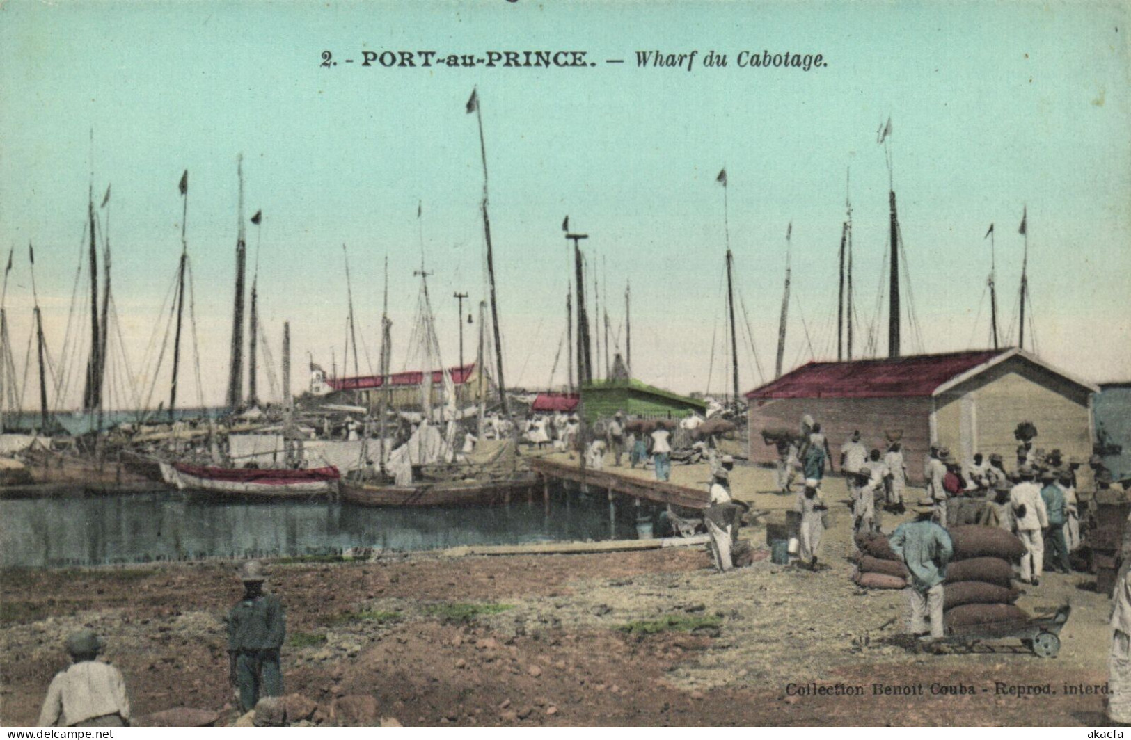 PC HAITI CARIBBEAN PORT-au-PRINCE WHARF DU CABOTAGE Vintage Postcard (b52086) - Haiti