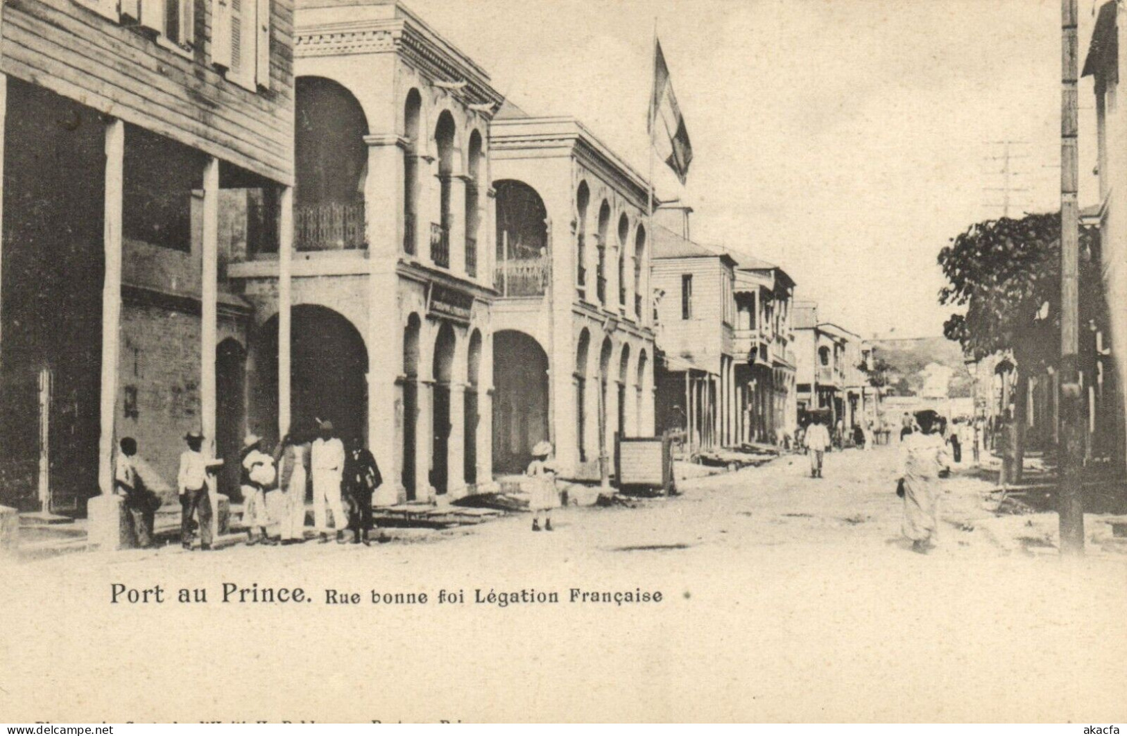 HAITI PORT-au-PRINCE RUE BONNE FOI LEGATION FRANCAISE Vintage Postcard (b52073) - Haiti