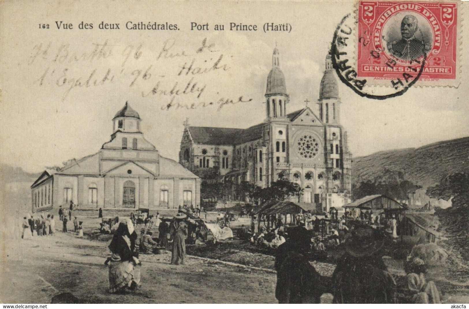 PC HAITI CARIBBEAN PORT-au-PRINCE DEUX CATHEDRALES Vintage Postcard (b52069) - Haïti