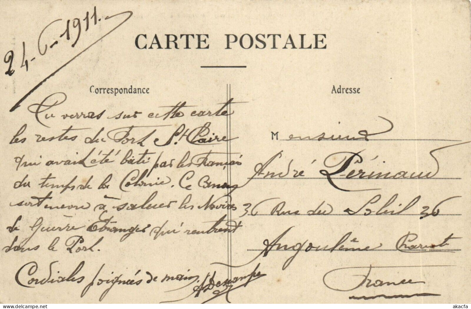 PC HAITI CARIBBEAN PORT-au-PRINCE COLONIE FRANCAISE Vintage Postcard (b52068) - Haiti