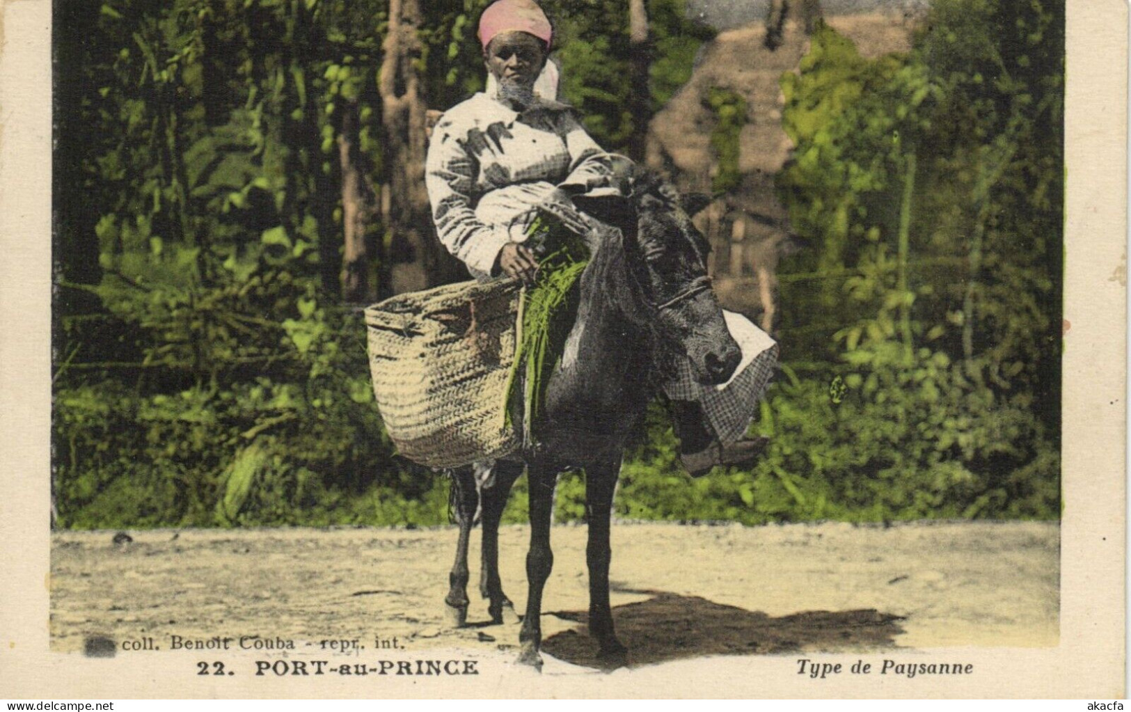 PC HAITI CARIBBEAN PORT-au-PRINCE TYPE DE PAYSANNE Vintage Postcard (b52060) - Haïti