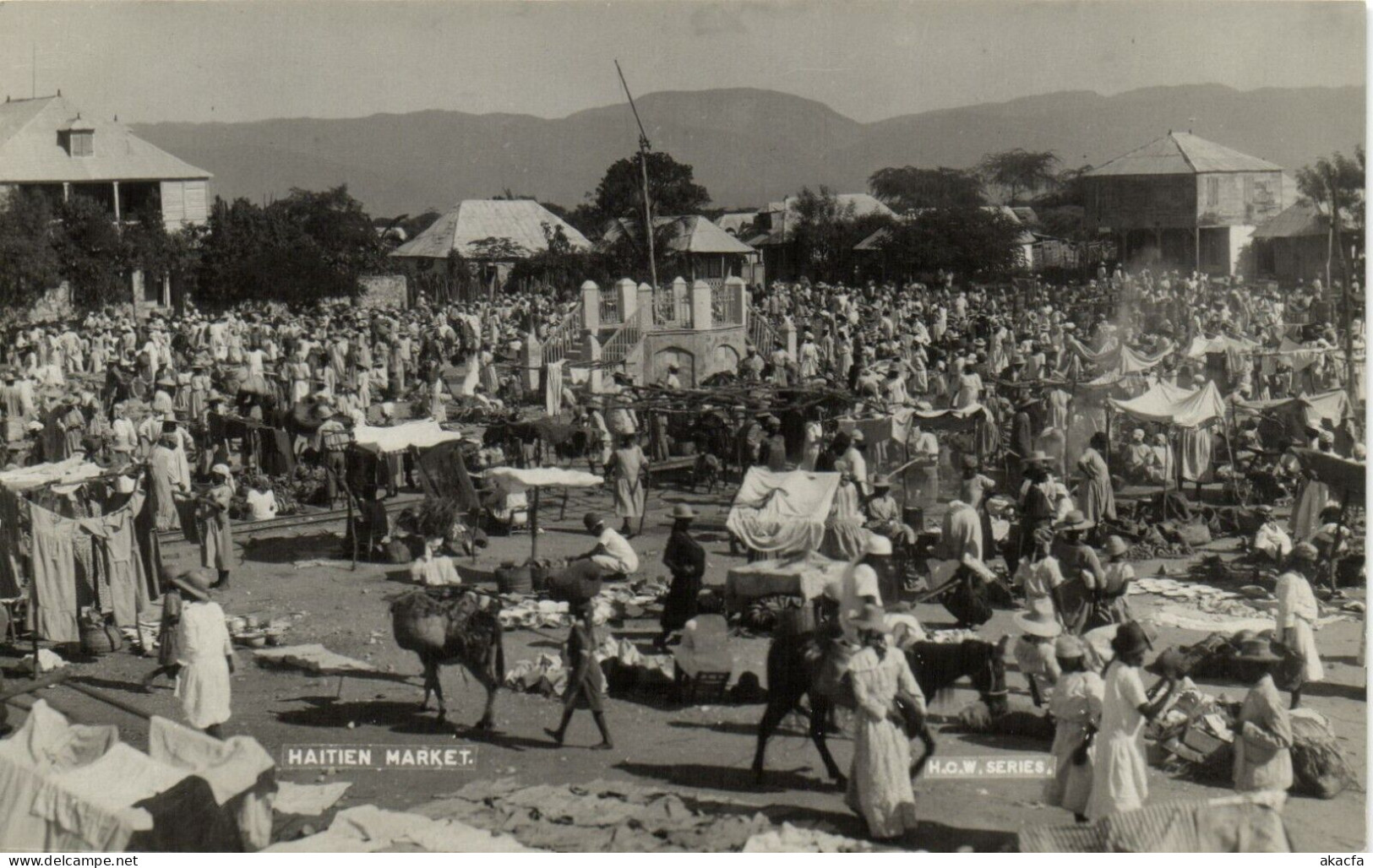 PC HAITI CARIBBEAN HAITIEN MARKET Vintage Photo Postcard (b52056) - Haïti