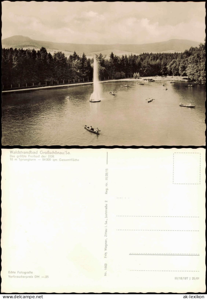 Ansichtskarte Großschönau (Sachsen) Waldstrandbad Zur DDR-Zeit 1961 - Grossschoenau (Sachsen)
