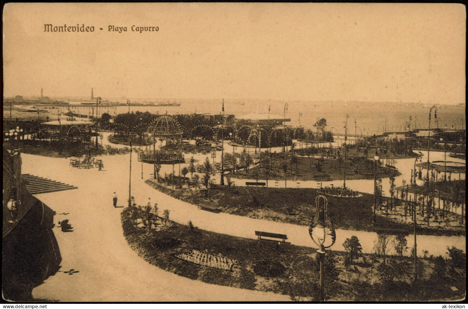 Postcard Montevideo Playa Capurro 1915 - Uruguay