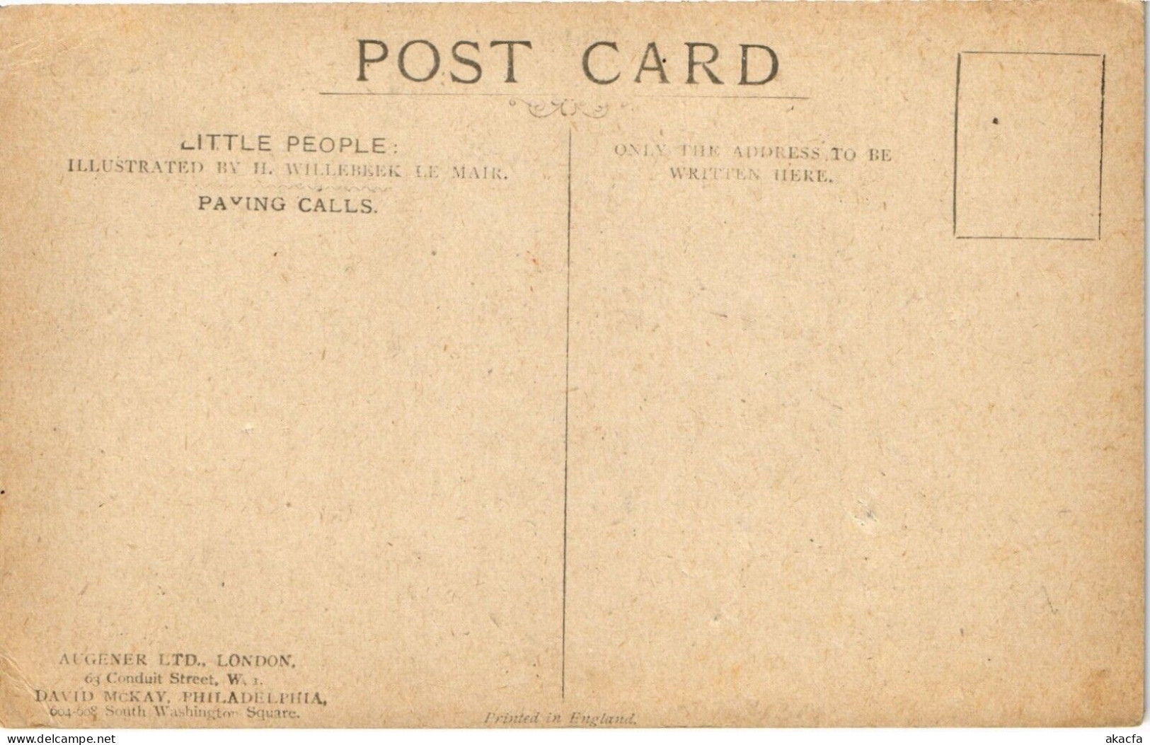 PC WILLEBEEK LE MAIR ARTIST SIGNED PAYING CALLS, Vintage Postcard (b52507) - Le Mair