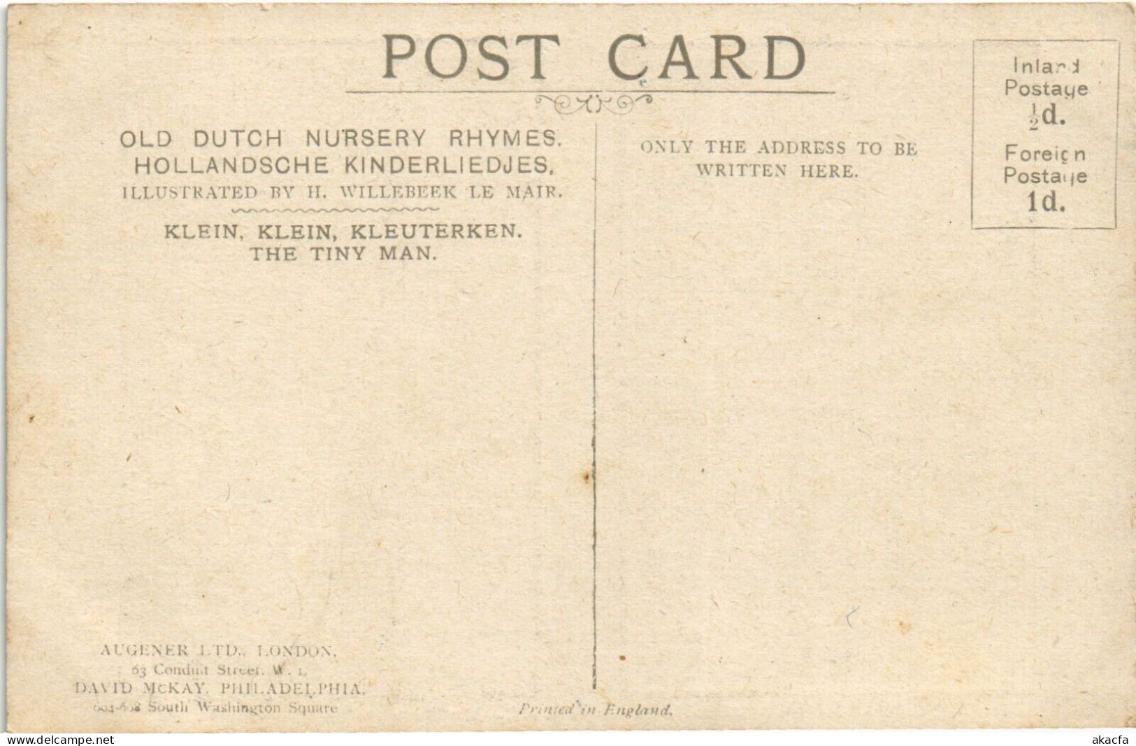 PC WILLEBEEK LE MAIR ARTIST SIGNED THE TINY MAN, Vintage Postcard (b52500) - Le Mair