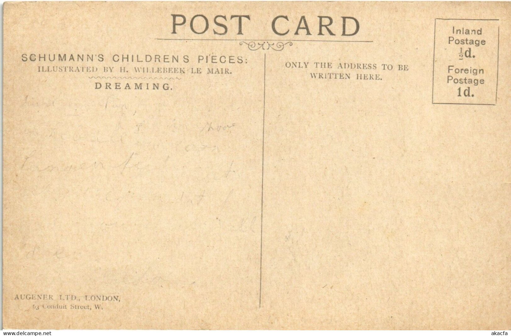 PC WILLEBEEK LE MAIR ARTIST SIGNED DREAMING, Vintage Postcard (b52489) - Le Mair