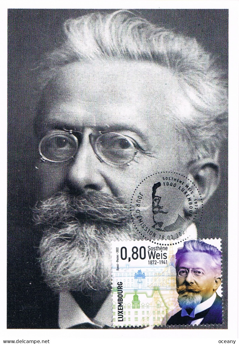 Luxembourg - 150e Anniversaire De La Naissance De Sosthène Weis, Architecte Et Peintre CM 2239 (année 2022) - Cartes Maximum