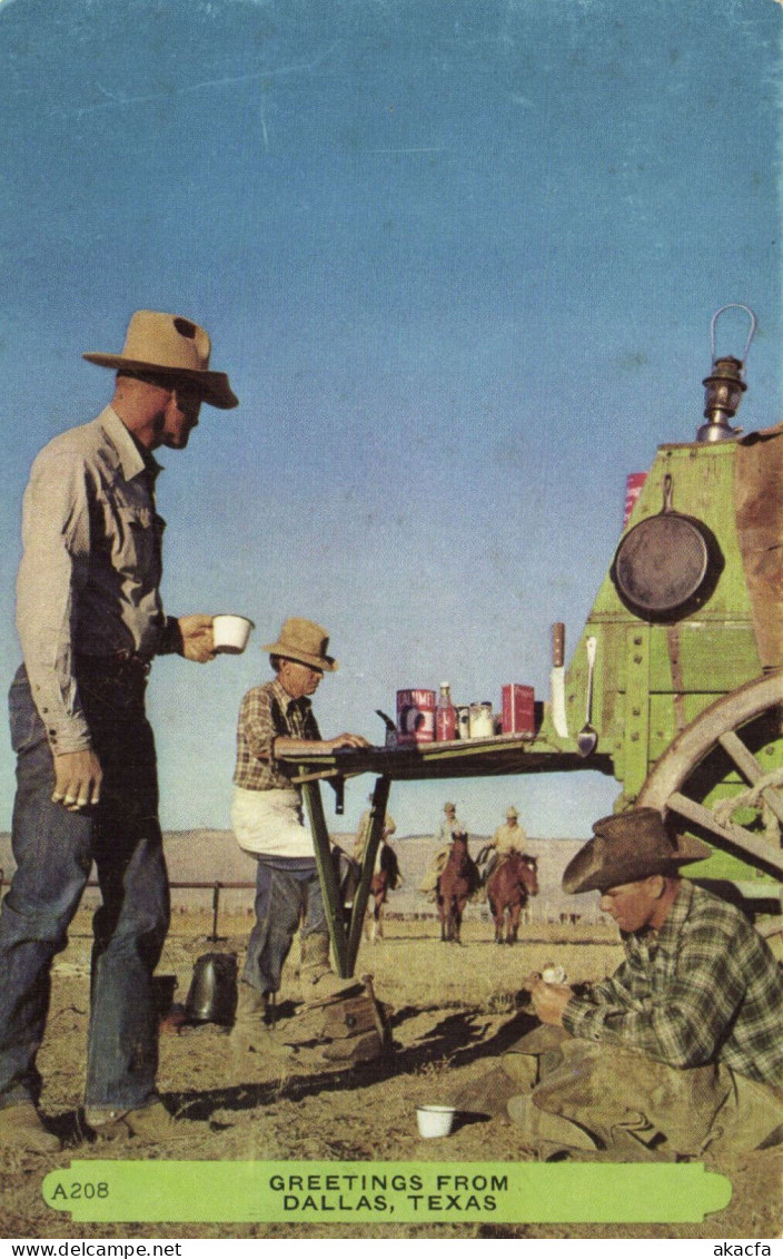 PC US, COWBOY LIFE SCENE, DALLAS, TEXAS, MODERN Postcard (b52404) - Dallas