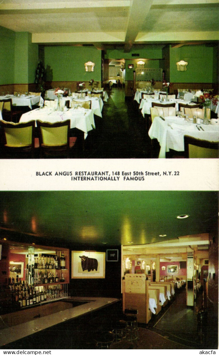 PC US, THE BLACK ANGUS RESTAURANT, NEW YORK, NY, MODERN Postcard (b52403) - Bars, Hotels & Restaurants