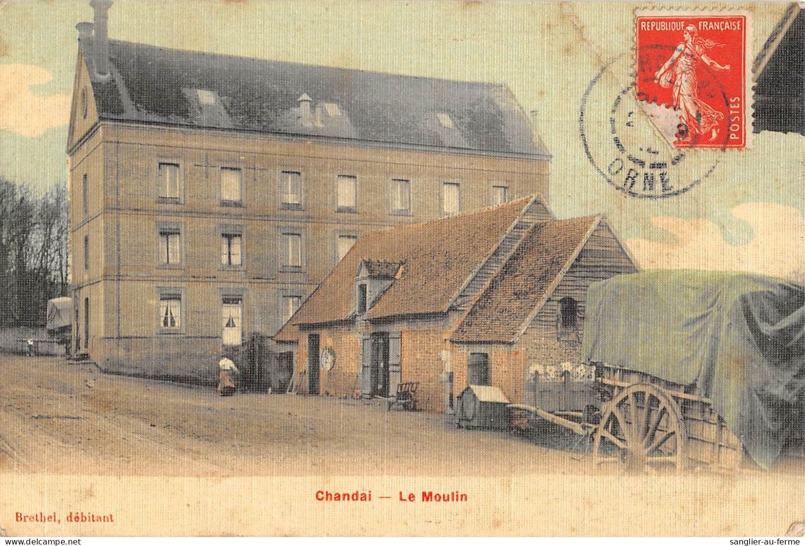 CPA 61 CHANDAI / LE MOULIN / Cpa Toilée - Otros & Sin Clasificación