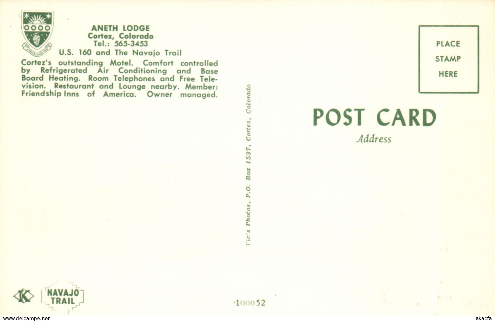 PC US, ANETH LODGE, CORTEZ, COLORADO, MODERN Postcard (b52377) - Autres & Non Classés