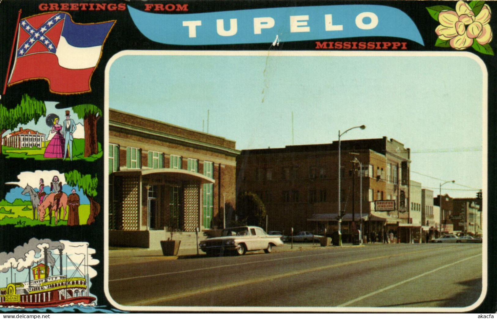 PC US, TUPELO, MISSISSIPPI, STREET SCENE, MODERN Postcard (b52314) - Otros & Sin Clasificación