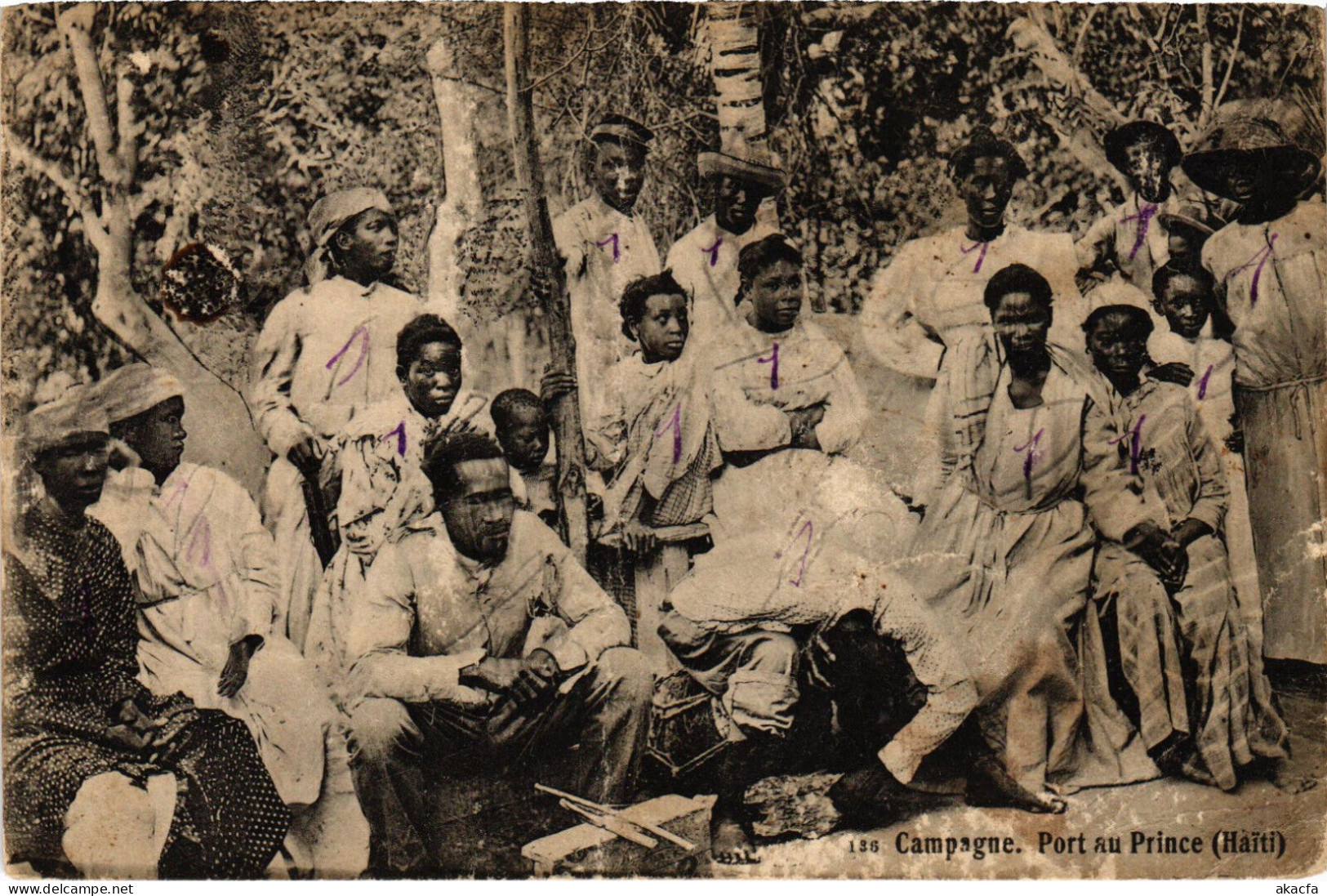 PC HAITI CARIBBEAN PORT-au-PRINCE CAMPAGNE TYPES Vintage Postcard (b52265) - Haïti