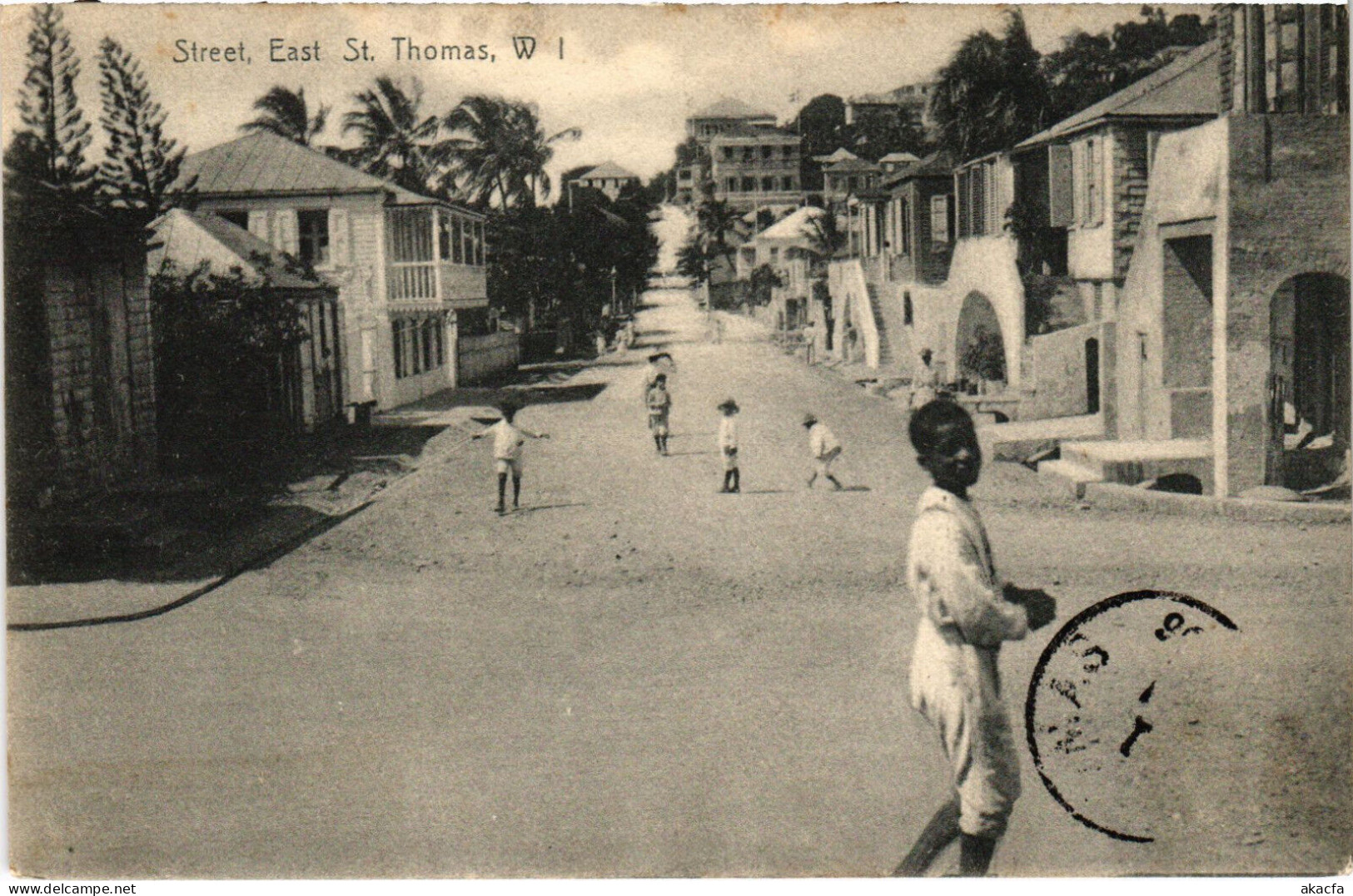 PC VIRGIN ISLANDS ST. THOMAS STREET EAST Vintage Postcard (b52262) - Britse Maagdeneilanden